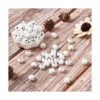 Craftdady 200 cuentas sueltas de madera de color blanco