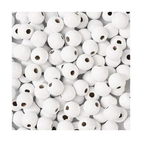 Craftdady 200 cuentas sueltas de madera de color blanco