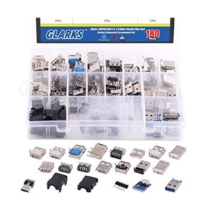 Glarks 180 unids micro enchufes USB 2.0 3.0 tipo A macho_1