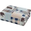Juego de ropa de cama de cabaña rústica y moderna con_2