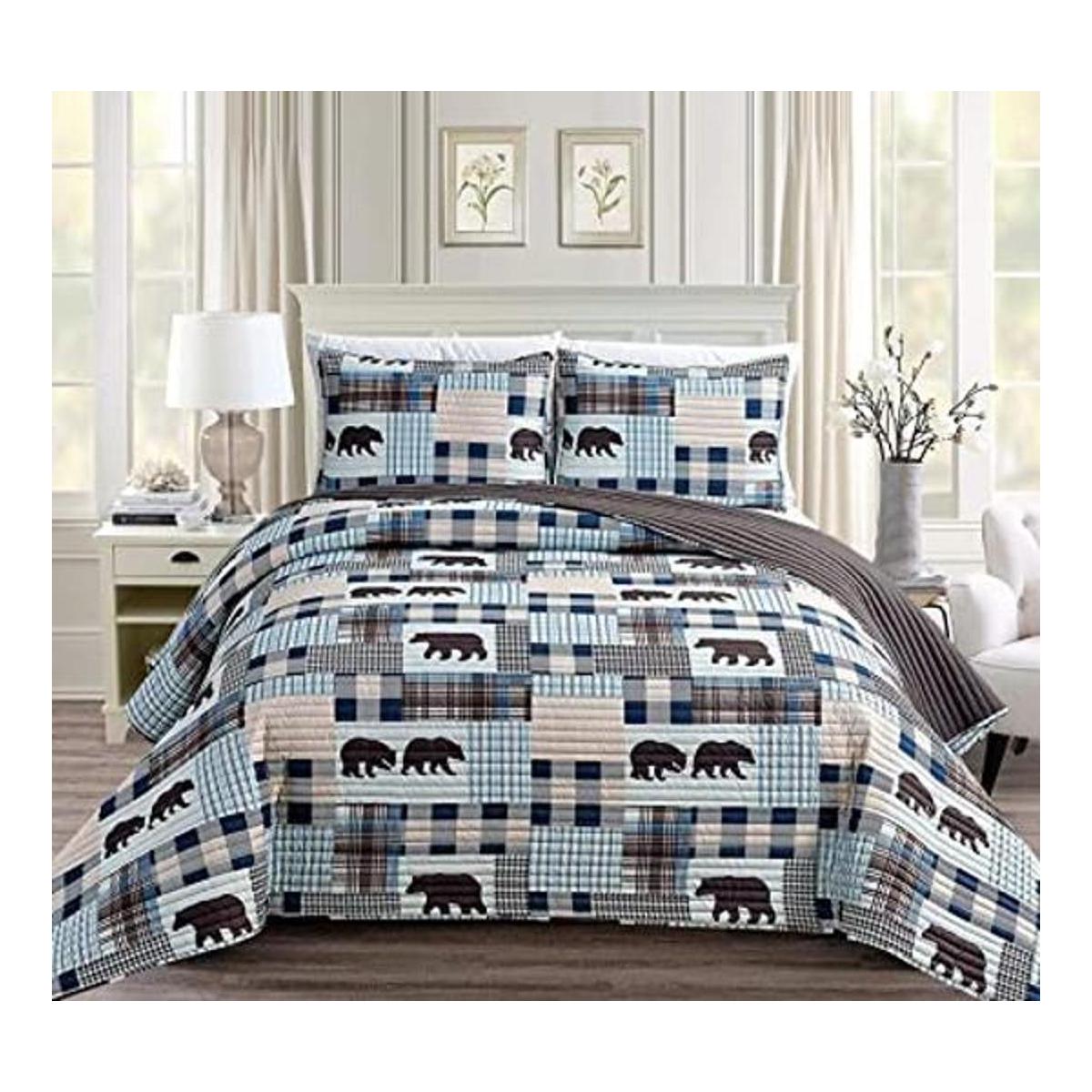 Juego de ropa de cama de cabaña rústica y moderna con