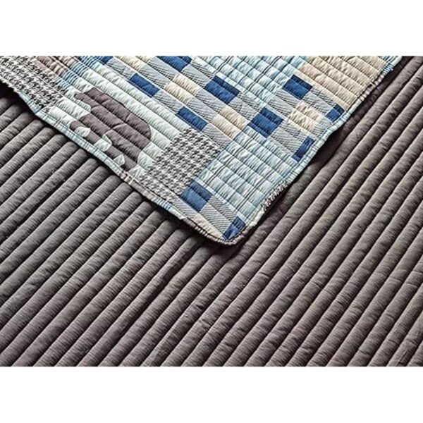 Juego de ropa de cama de cabaña rústica y moderna con_4
