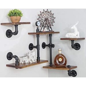 Estantería flotante industrial de madera moderna y rústica_1