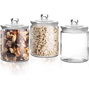 Juego de 3 tarros de cristal con tapa de 1 litro_1