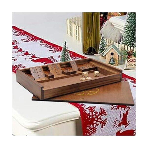 Juegoal Shut The Box Wooden Board Dice Game with 12_4
