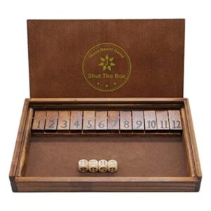 Juegoal Shut The Box Wooden Board Dice Game with 12_1