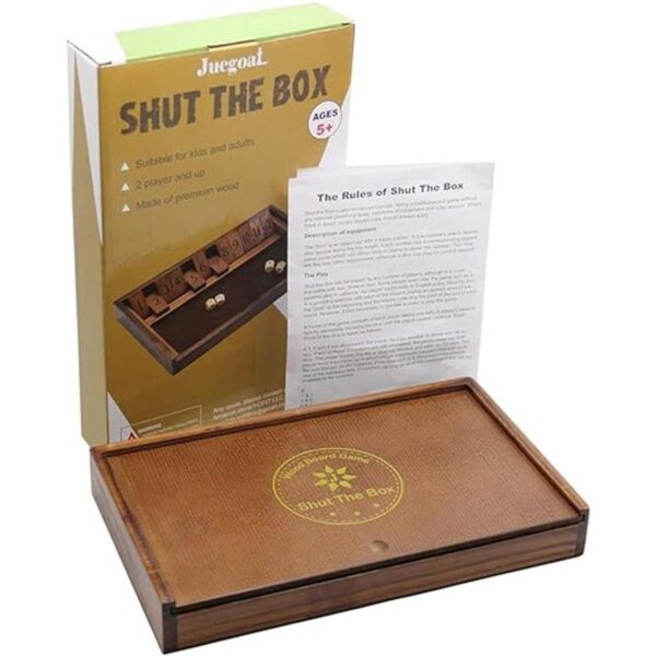 Juegoal Shut The Box Wooden Board Dice Game with 12_6