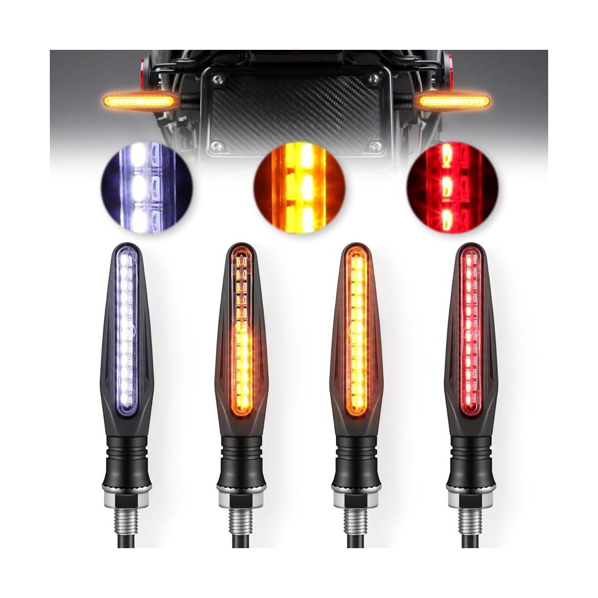 LivTee 4 luces de freno intermitentes para motocicleta