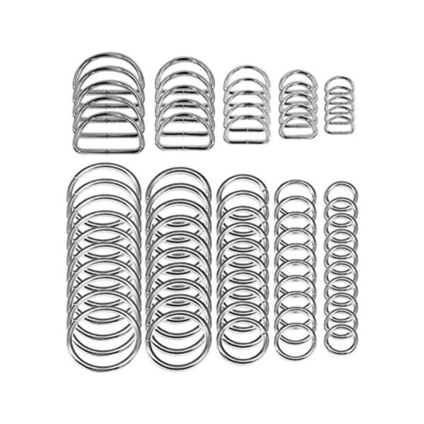 SENHAI 50 unidades surtidas de plata O anillo y 20 piezas