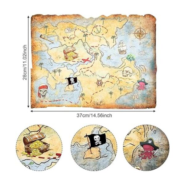 Outus 4 piezas de mapa del tesoro accesorio de fiesta_3