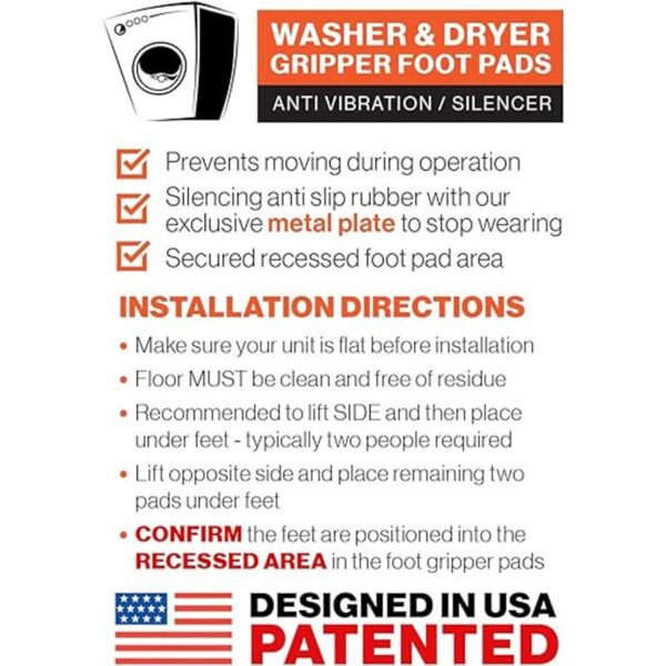 SlipToGrip Washer Dryer BE QUIET Non Vibration Pads_2