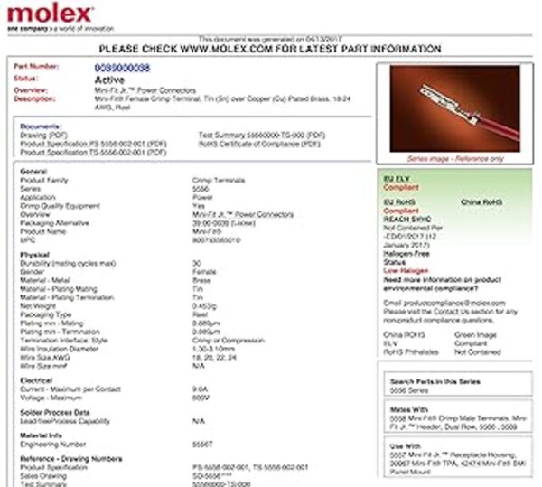 Molex Conector de cable de 6 circuitos 5 conexiones_4