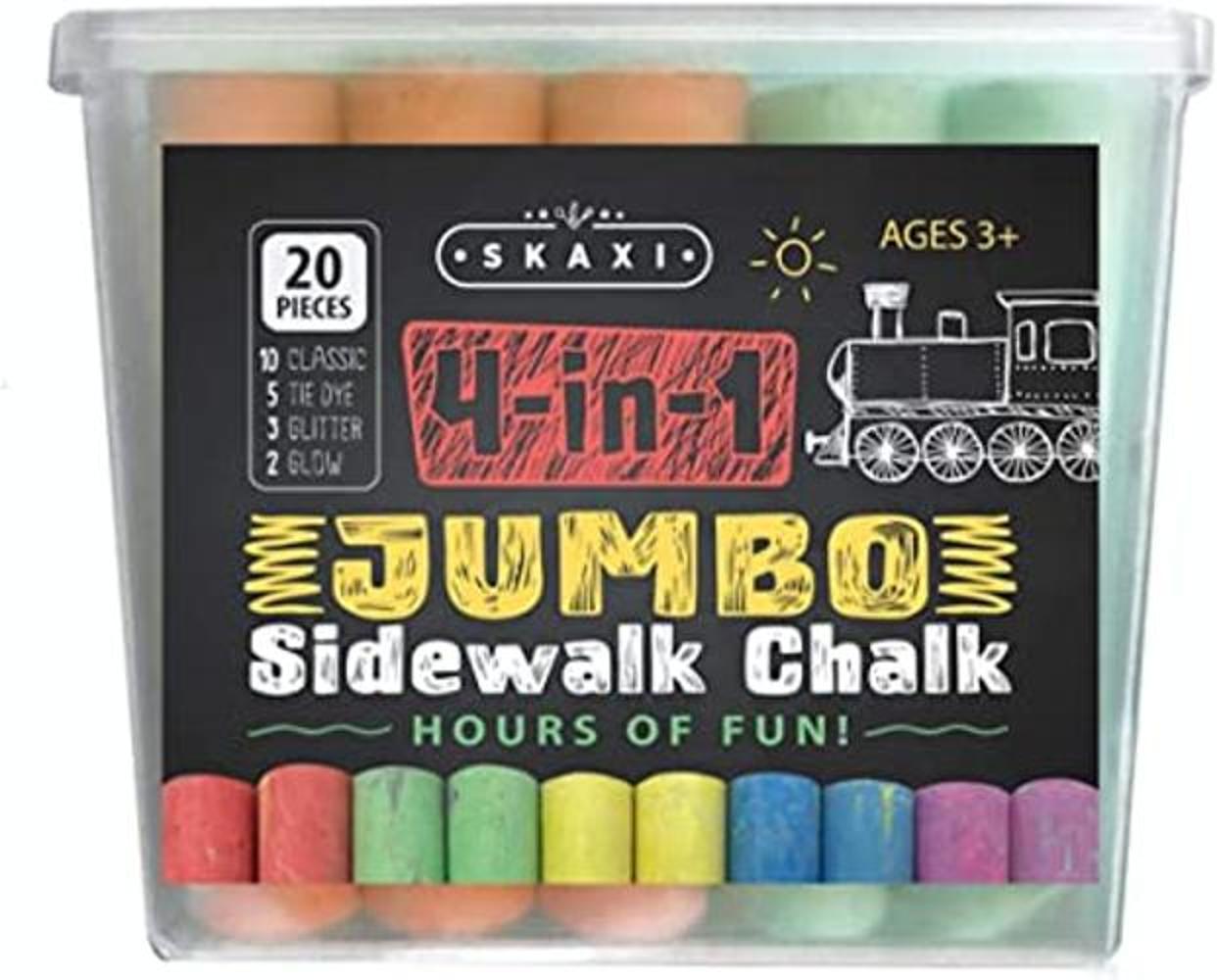Skaxi 4 en 1 Jumbo Sidewalk Chalk 4 Tipo Clásico Tie