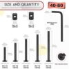 Hilitchi M6 120 piezas de tornillos hexagonales negros_2