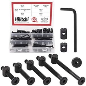 Hilitchi M6 120 piezas de tornillos hexagonales negros_1