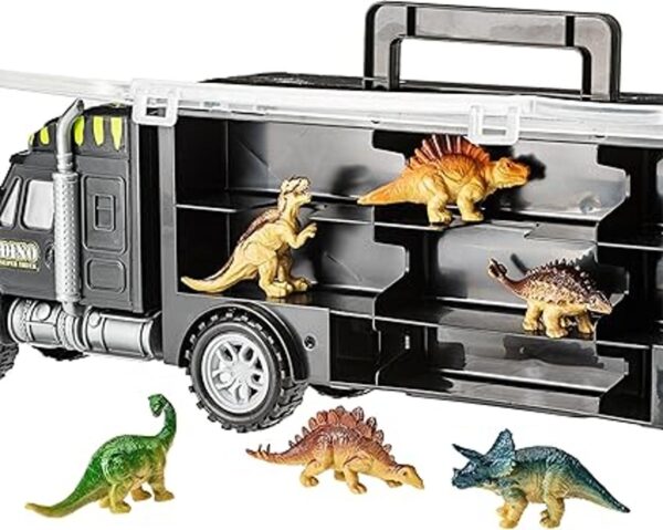 Prextex Juego de transporte de camión de dinosaurio de 16_3