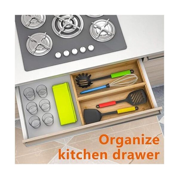 Caja organizadora de cajones de bambú para cocina juego_2