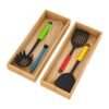 Caja organizadora de cajones de bambú para cocina juego_1