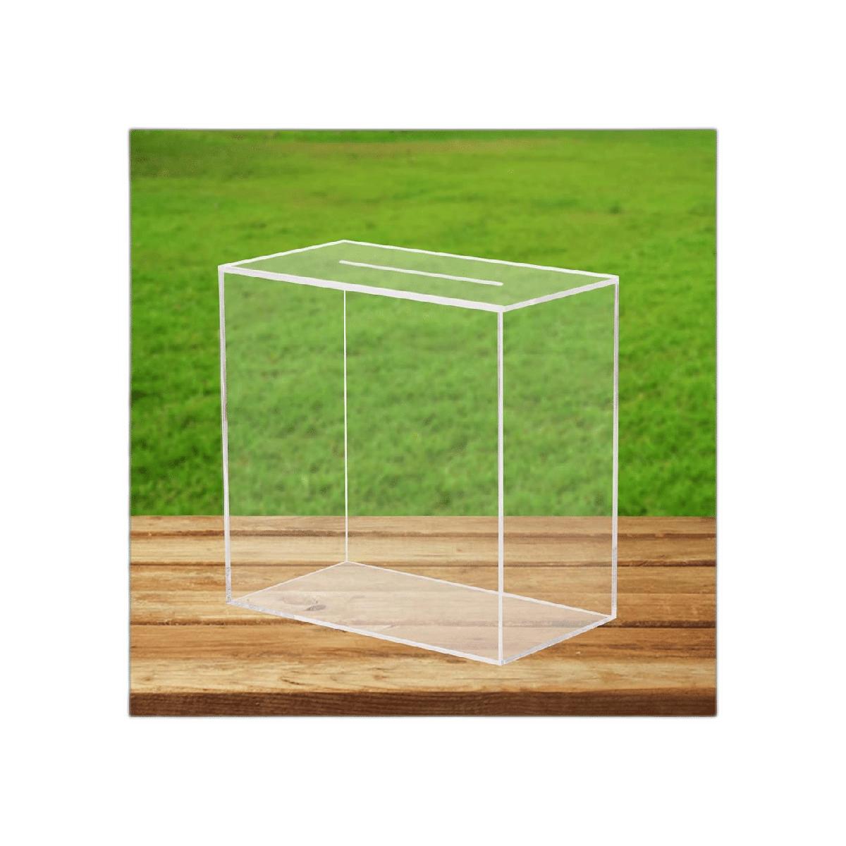 Caja de tarjetas de boda de acrílico transparente grande