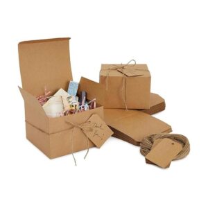 Cajas de regalo marrones con tapas a granel para