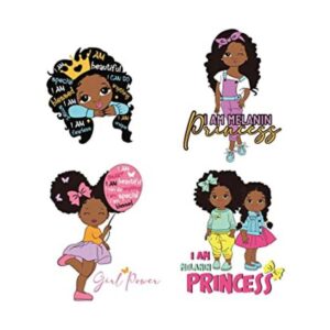 Calcomanía de pared con cita inspiradora para niña negra_1