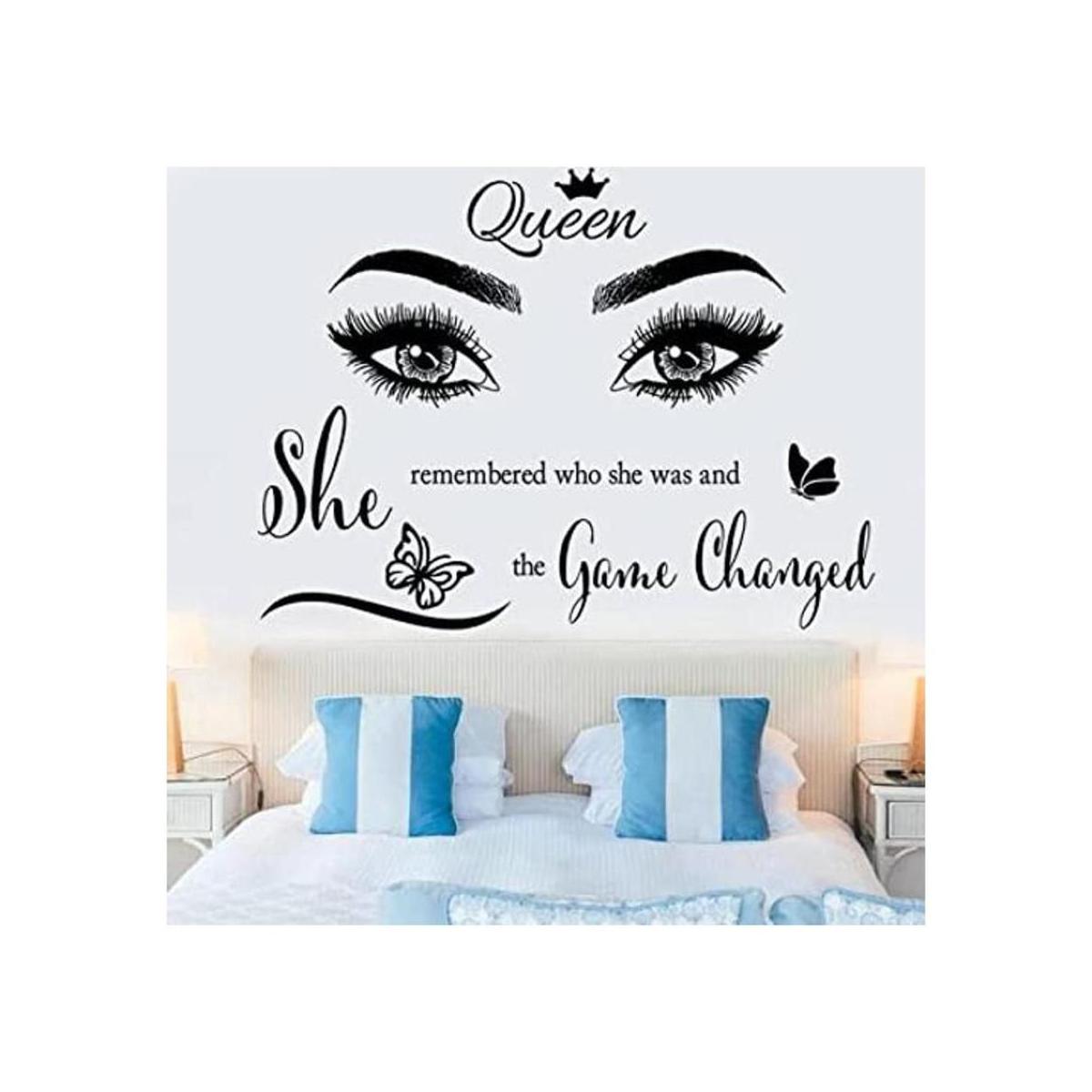 Calcomanía inspiradora para pared pestañas bonitas ojos