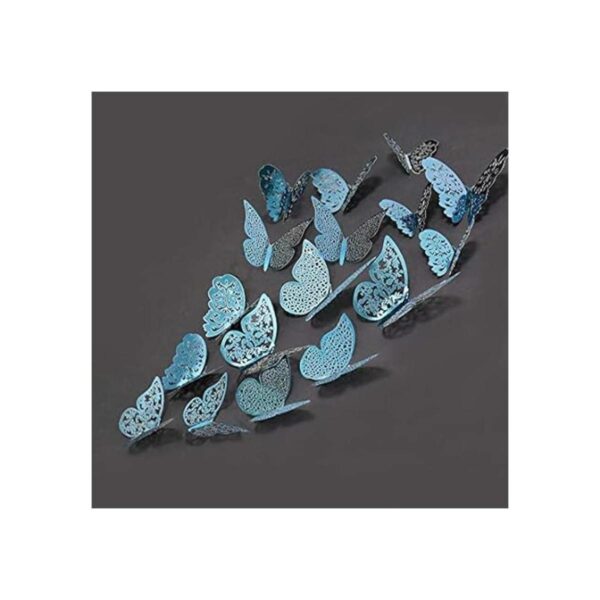 Calcomanía de pared 3D de mariposa azul turquesa esmeralda