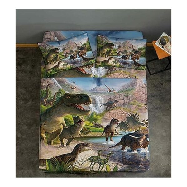 NiuOne Juego de sábanas de dinosaurios de 4 piezas tamaño_4