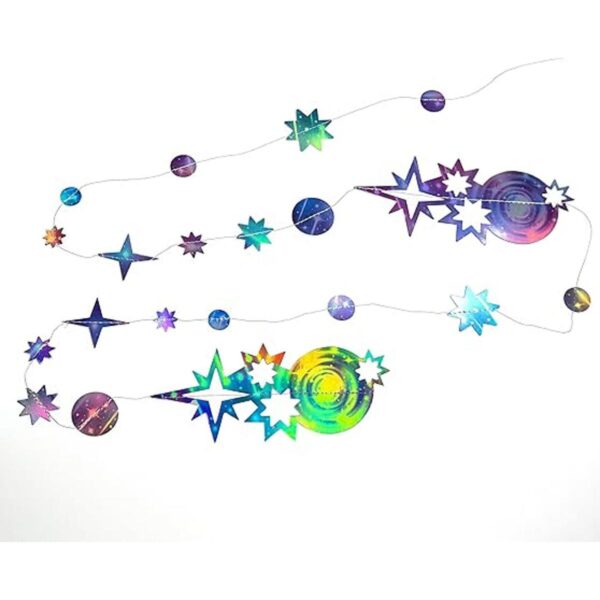 Guirnalda romántica de estrellas iridiscentes azul púrpura_2