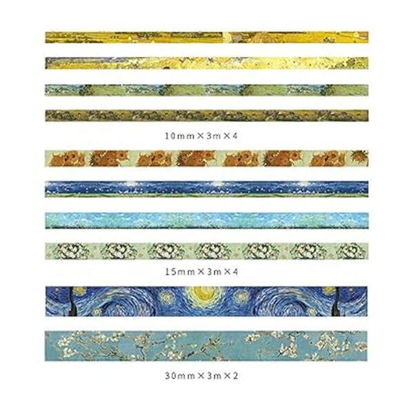 Cotrida Van Gogh Juego de 10 rollos de cinta Washi