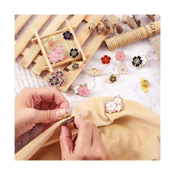 Fashewelry Juego de 16 broches esmaltados con flores de_3