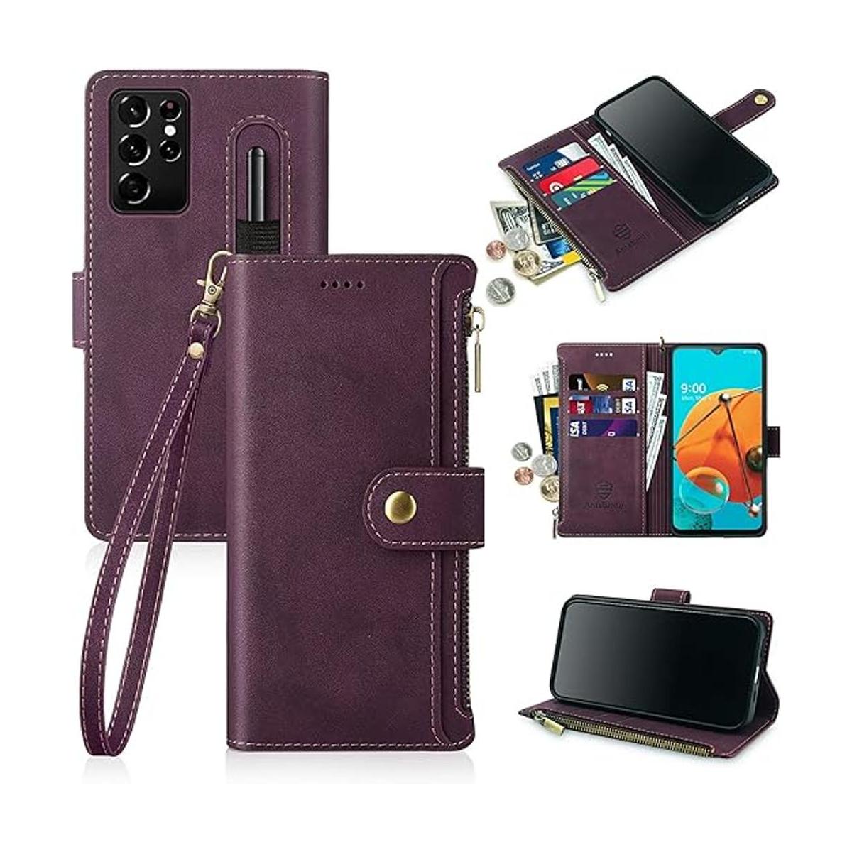 Antsturdy Funda tipo cartera para Samsung Galaxy S21 Ultra