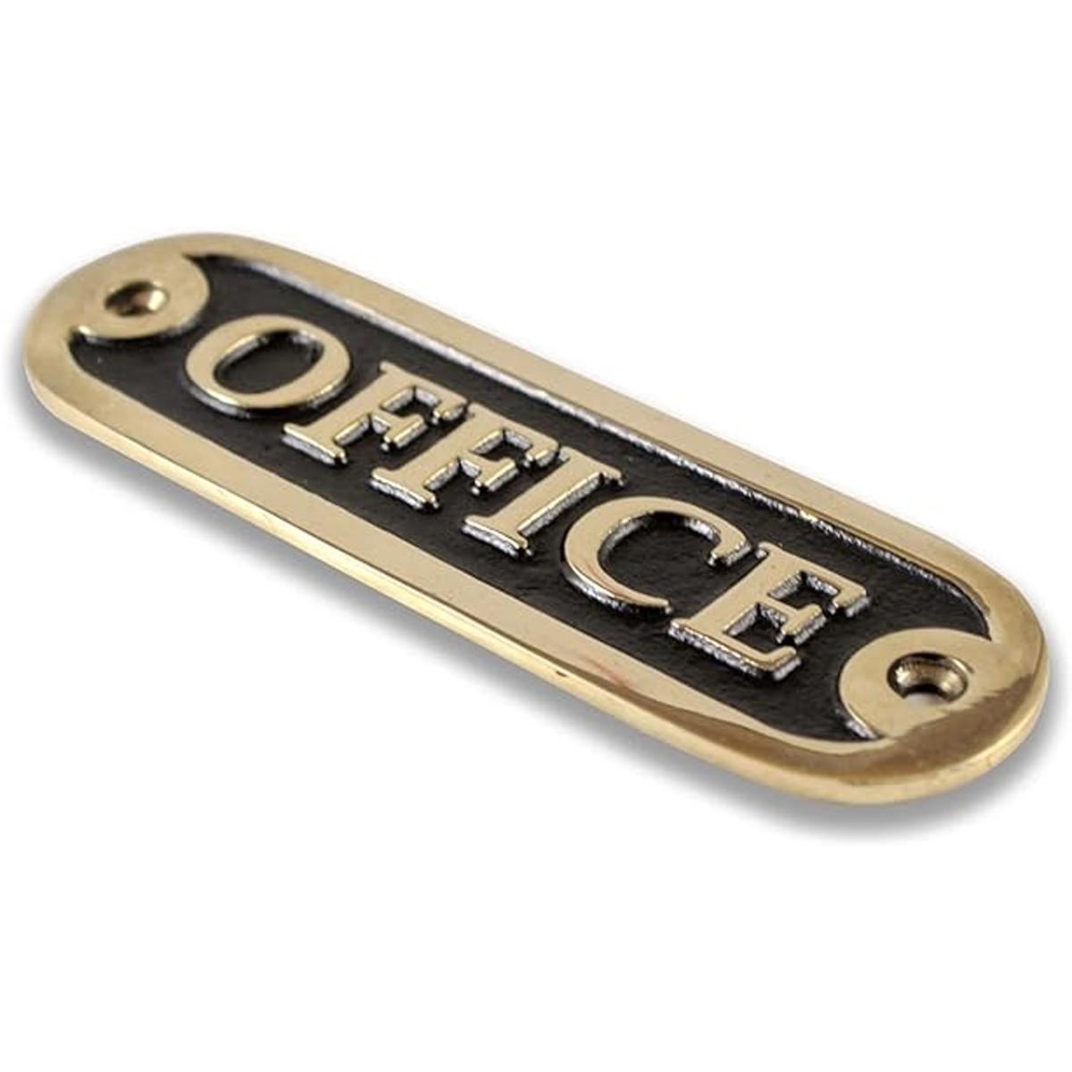 Calyron Placa para puerta de oficina de latón fundido