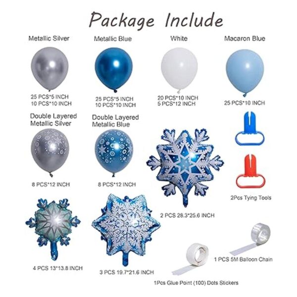 PARTYNOW Kit de 149 globos con temática de hielo y nieve_5