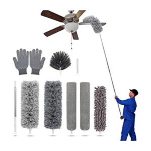 Plumero con poste de extensión para limpiar ventiladores