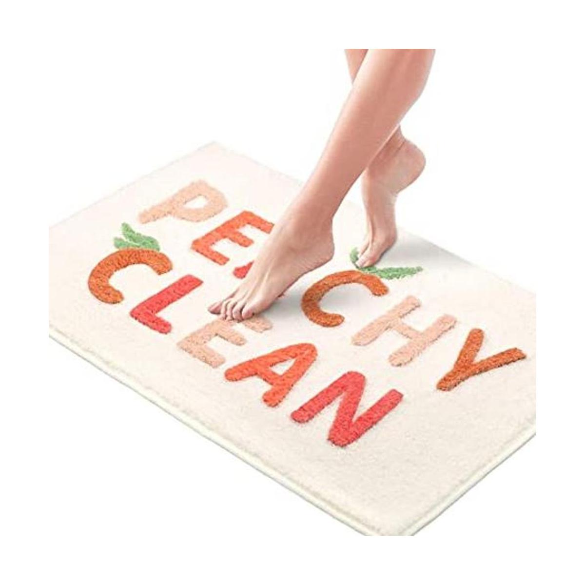 MUJOO Peachy Clean Alfombra de baño bonita alfombra de
