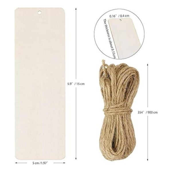 FSWCCK 50 etiquetas de regalo de madera en blanco de 6 x 2