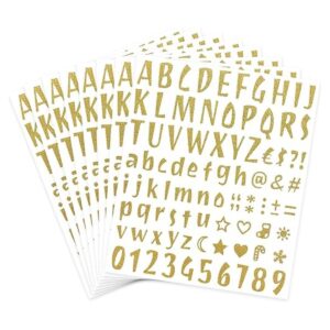 Calcomanías de letras del alfabeto con purpurina 8 hojas_1