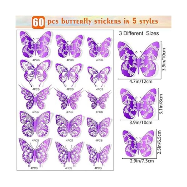 Calcomanías de pared con diseño vintage de mariposas
