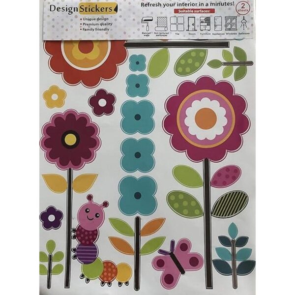 Calcomanías de pared de flores para niños calcomanías de_5