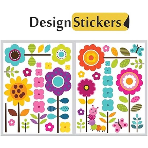 Calcomanías de pared de flores para niños calcomanías de_6