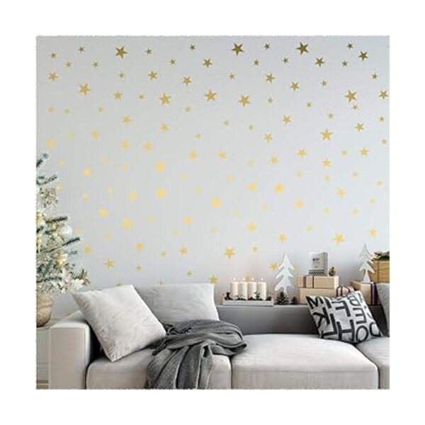 Calcomanías de pared de estrellas doradas extraíbles para_4