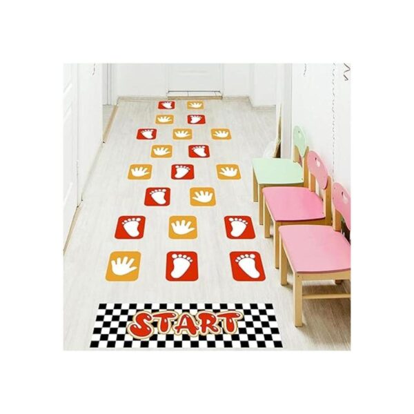 Calcomanías de pared de celosía de huellas y palmeras