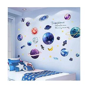 Calcomanías de pared de galaxia azul y morado calcomanías