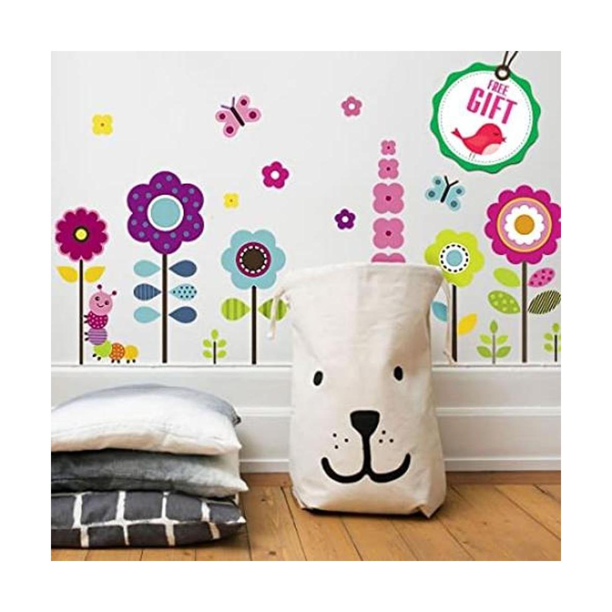 Calcomanías de pared de flores para niños calcomanías de