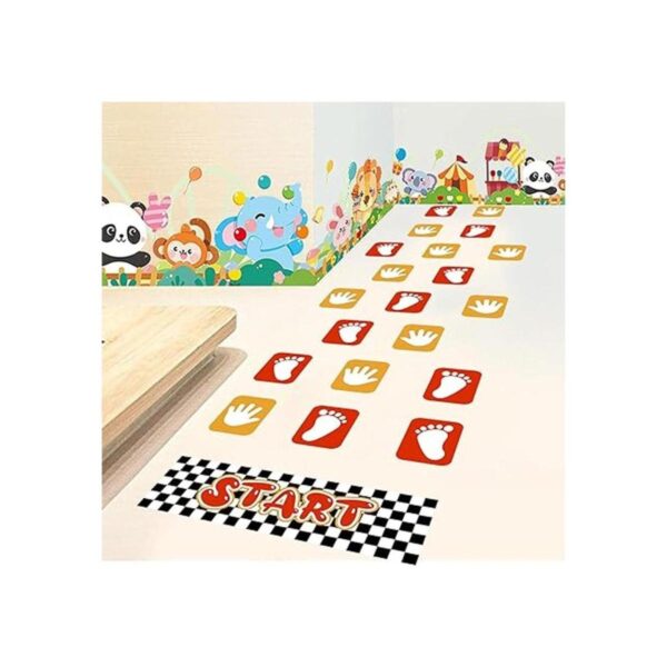 Calcomanías de pared de celosía de huellas y palmeras