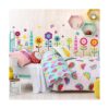 Calcomanías de pared de flores para niños calcomanías de_4