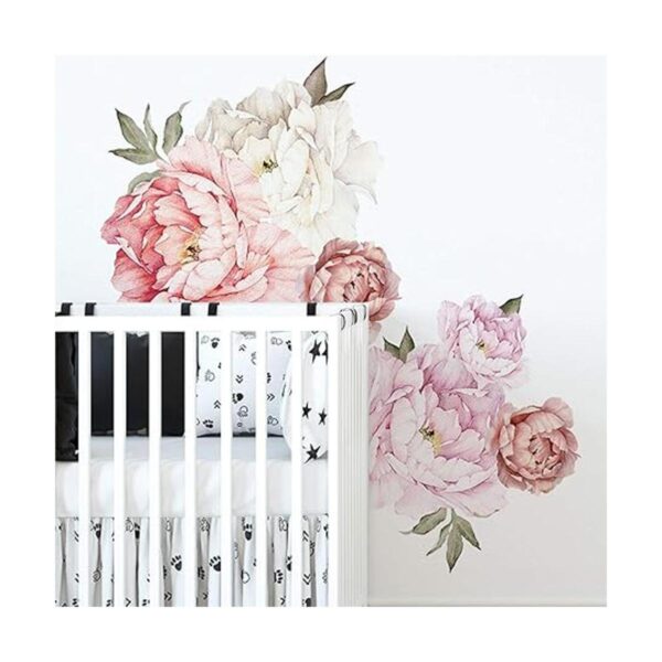 Calcomanías de pared de flores de peonías elegantes