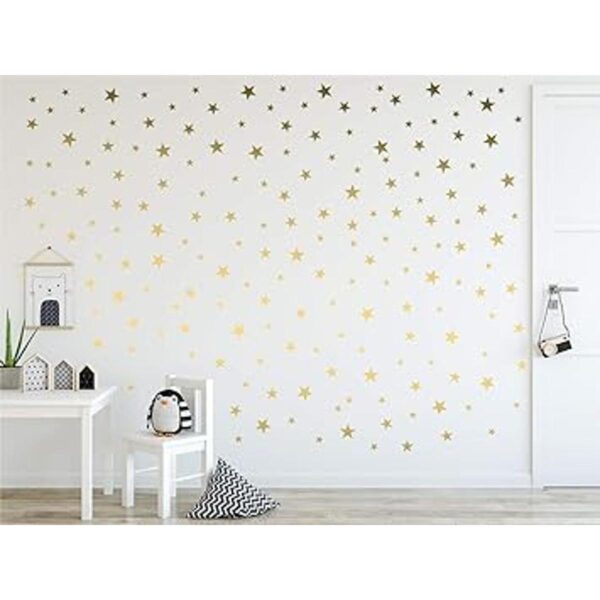 Calcomanías de pared de estrellas doradas extraíbles para_5