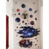 Calcomanías de pared de galaxia azul y morado calcomanías